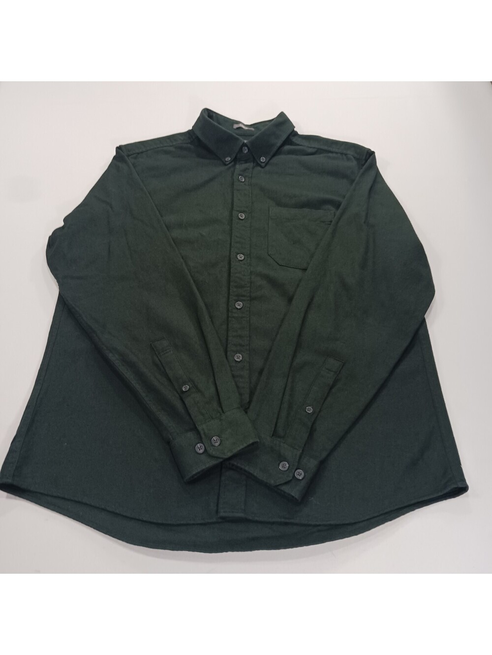 Eddie Bauer Classic Fit Men's Green Cotton Button-Down Collar Shirt Size Large